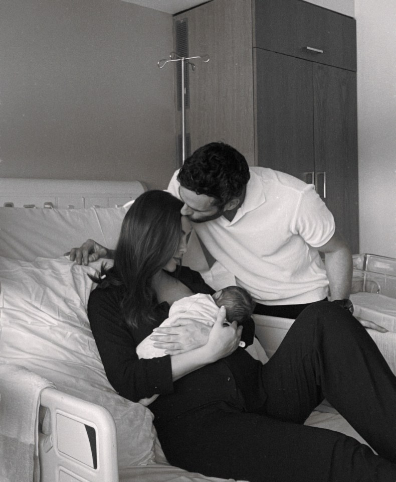 The new mum shared a first look at her baby boy's arrival on March 3