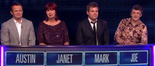 Janet Street-Porter, second from left, was hilarious on the celebrity version of The Chase