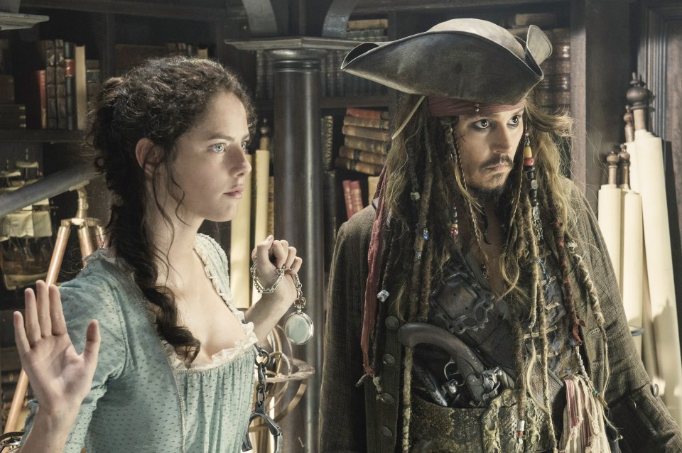 USA. Johnny Depp and Kaya Scodelario in a scene from the ©Walt Disney Studios new film: Pirates of the Caribbean: Dead Men Tell No Tales (2017). Plot: Captain Jack Sparrow searches for the trident of Poseidon. Ref: LMK106-J305-120517 Supplied by LMKMEDIA. Editorial Only. Landmark Media is not the copyright owner of these Film or TV stills but provides a service only for recognised Media outlets. pictures@lmkmedia.com