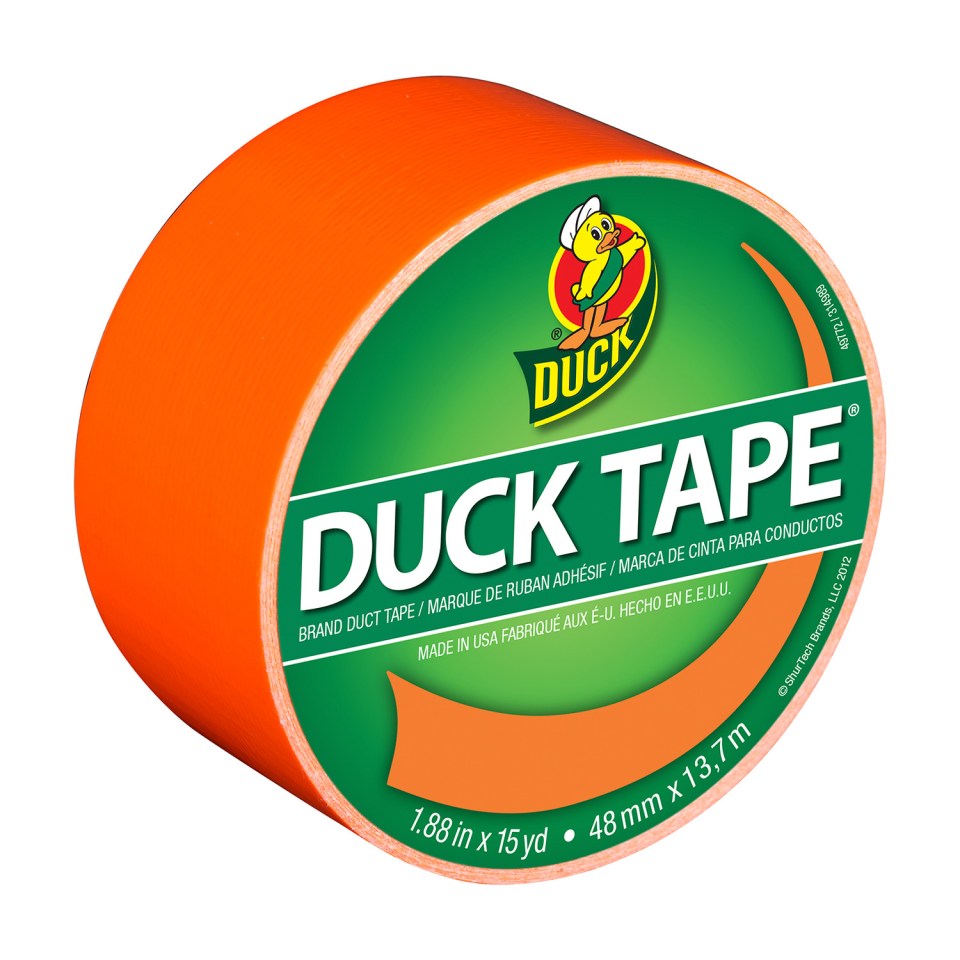 All he needed was some orange duck tape and a cone