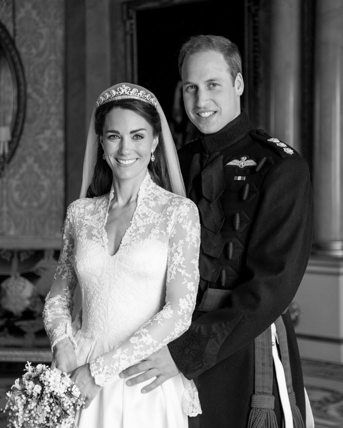 The Prince and Princess of Wales released this jaw-dropping, black-and-white image from their 2011 wedding day to celebrate their 13th wedding anniversary