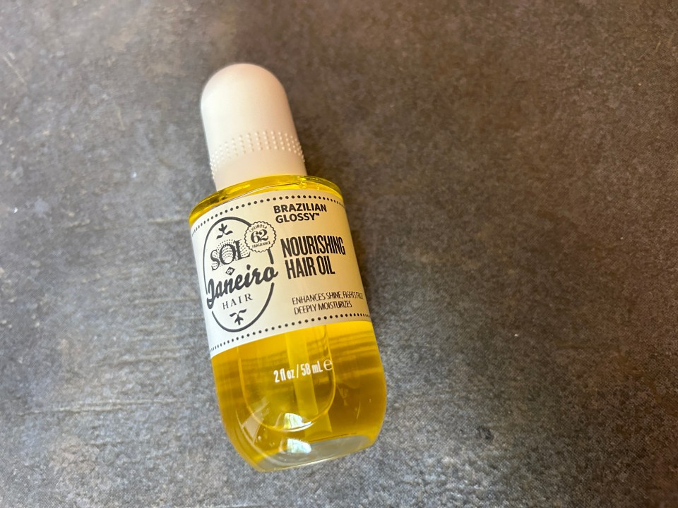 Sol de Janeiro Brazilian Glossy Nourishing Hair Oil bottle.