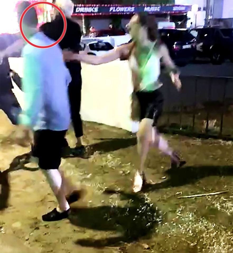 The moment a thug brutally hit Wayne knocking him unconscious as he slumped to the floor in Ibiza