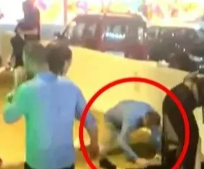 Footage shows a yob do a WWE-style count after Wayne Lineker was knocked out