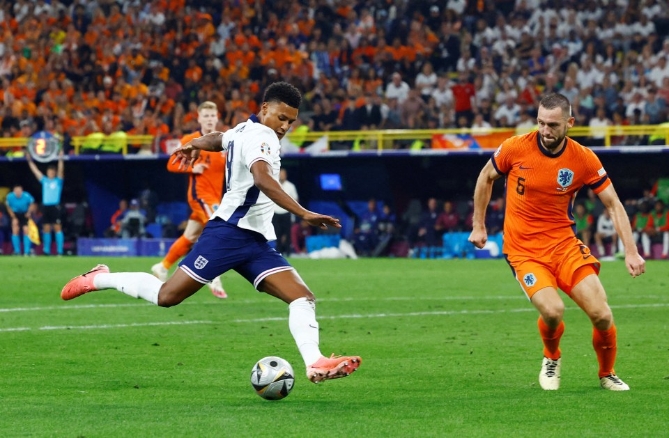 England's Ollie Watkins scores the winner