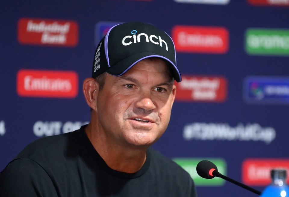 England cricket head coach Matthew Mott at a press conference.
