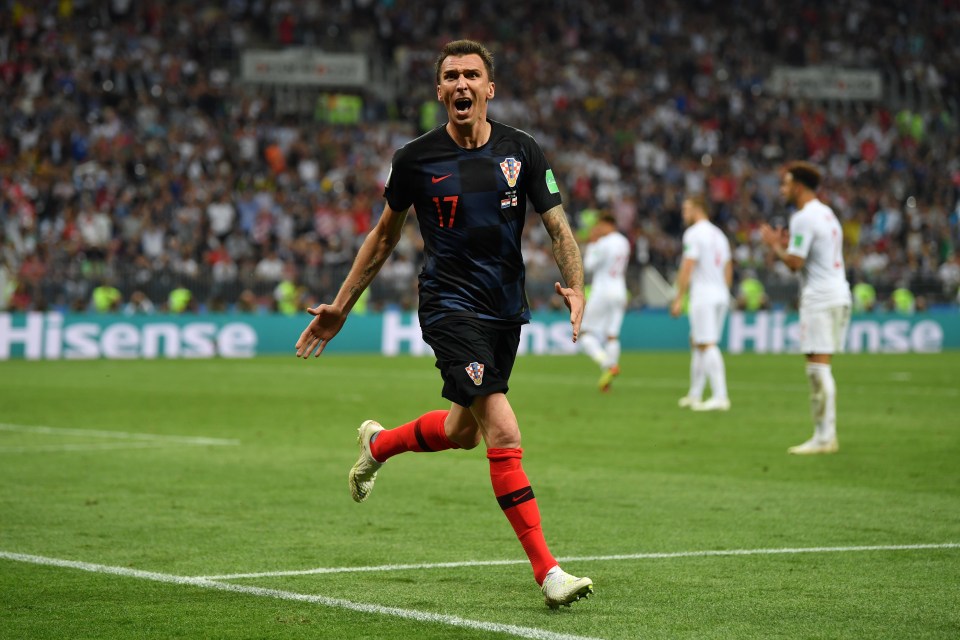 Mario Mandzukic celebrates the goal that ended England's 2018 World Cup dream