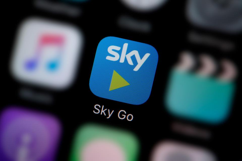the sky go app is displayed on a phone screen