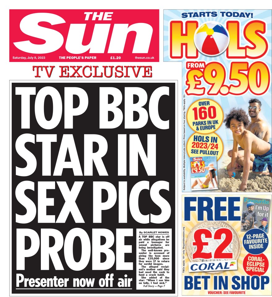 the front page of the sun newspaper