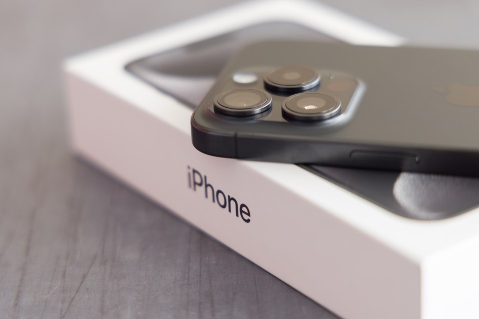 iPhone 15 Pro in its box.