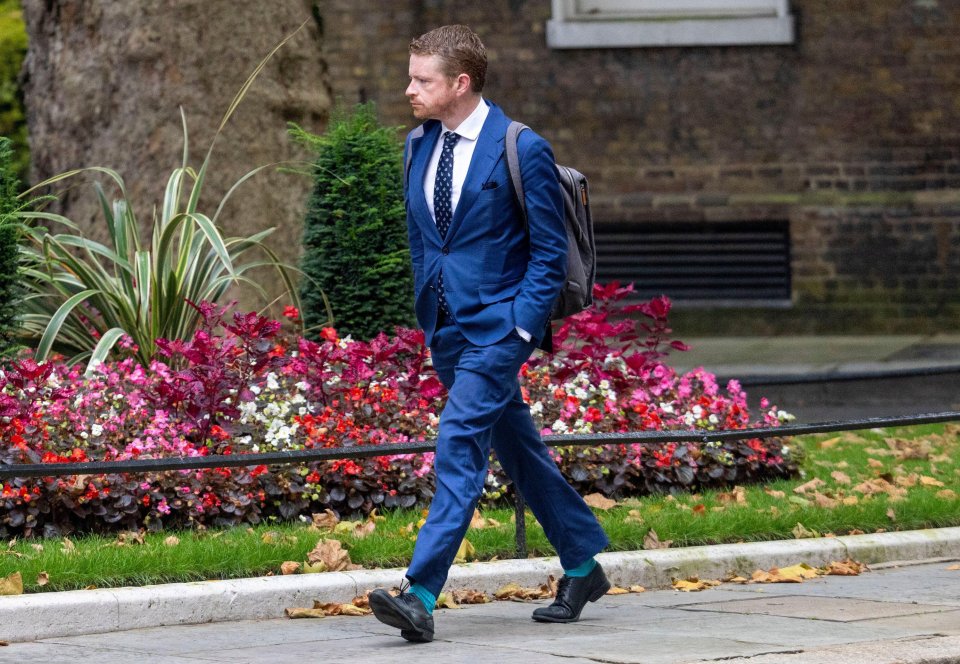 Morgan McSweeney, Downing Street Chief of Staff, walking near Downing Street.