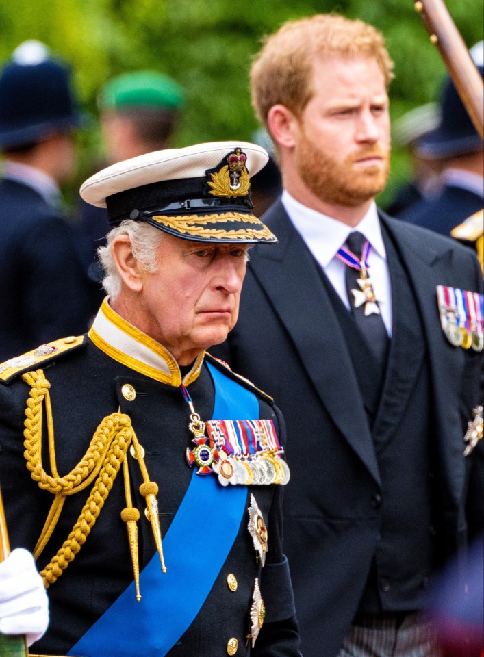 King Charles III and Prince Harry.