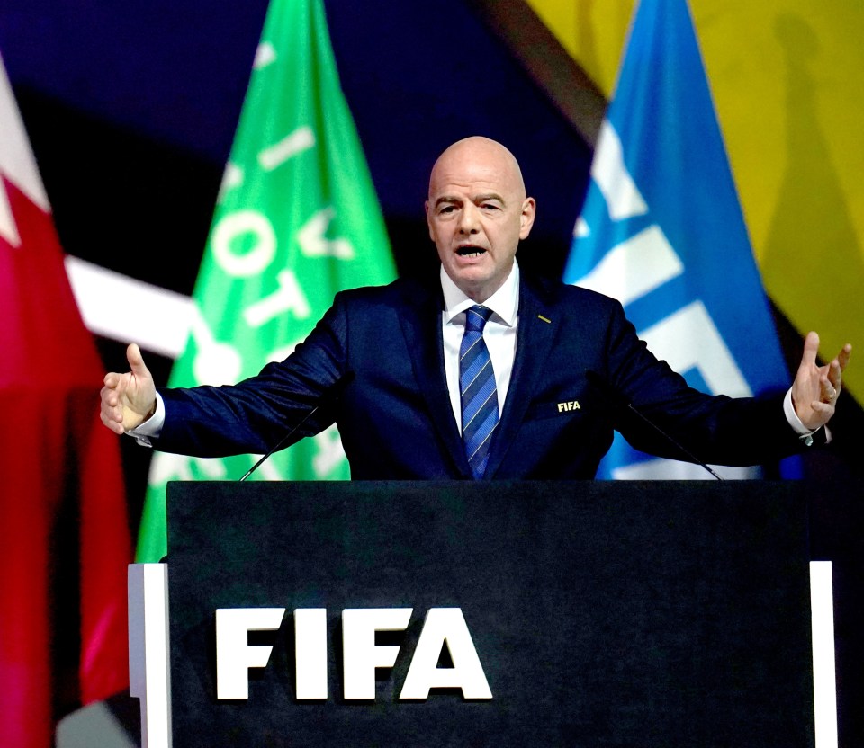 Gianni Infantino speaking at a FIFA congress.