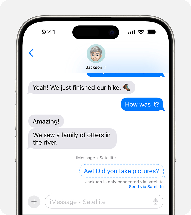 Recipients of your messages will be alerted when you're texting via satellite