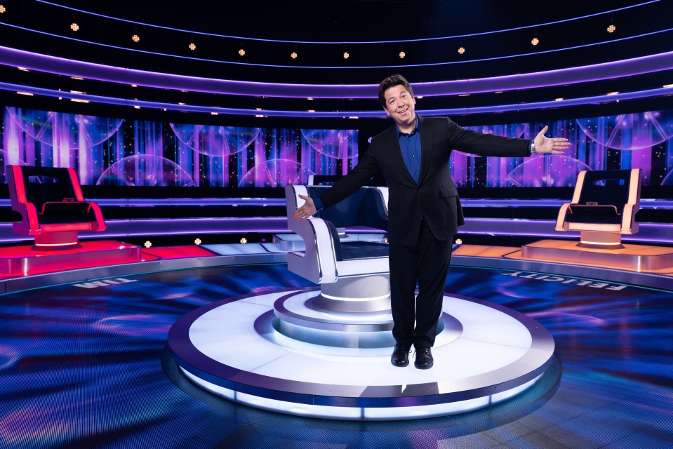 Michael McIntyre on the set of The Wheel.