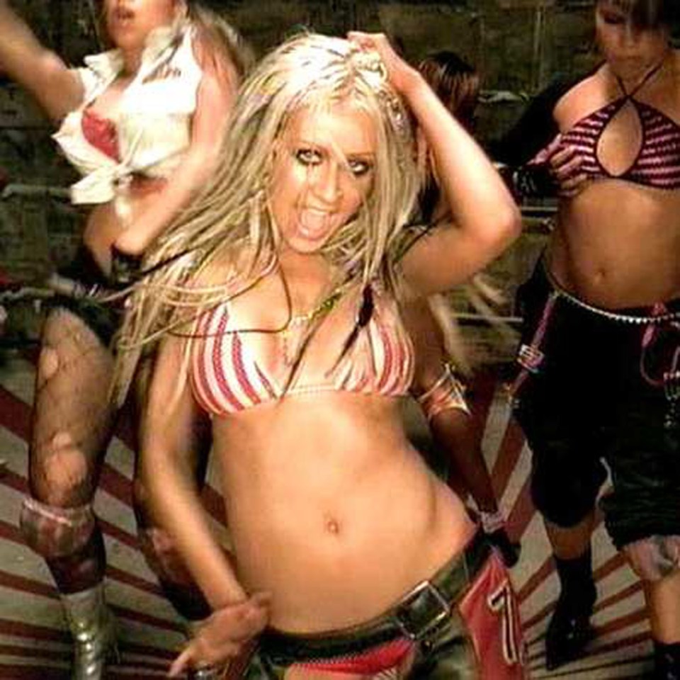 Christina Aguilera in her "Dirrty" music video.
