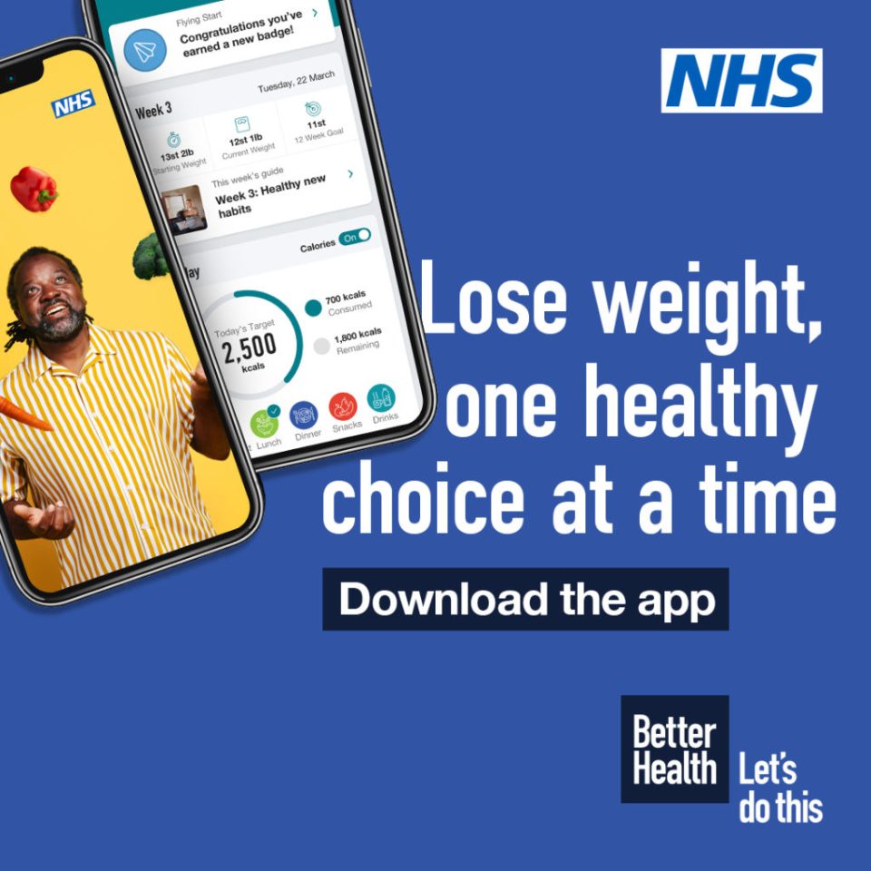 NHS weight-loss app: lose weight one healthy choice at a time. Download the app.