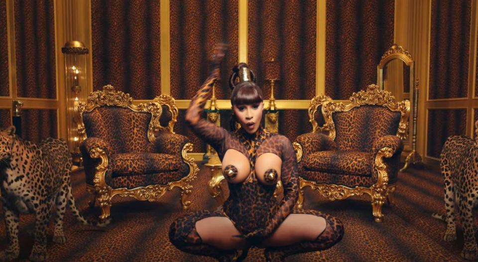 Cardi B and Megan Thee Stallion in the "WAP" music video.