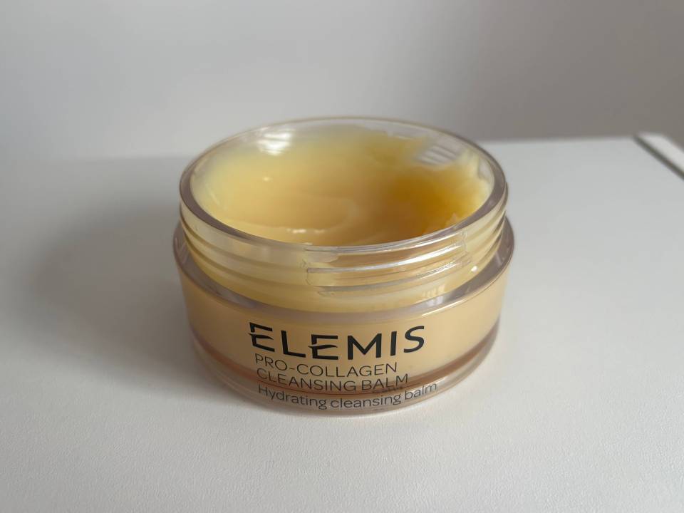 Elemis Pro-Collagen Cleansing Balm in an open jar.