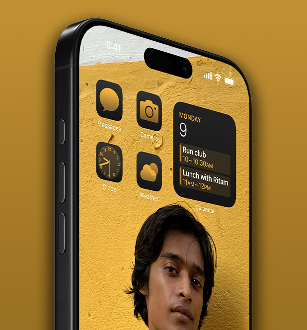 iPhone displaying calendar appointments and app icons.
