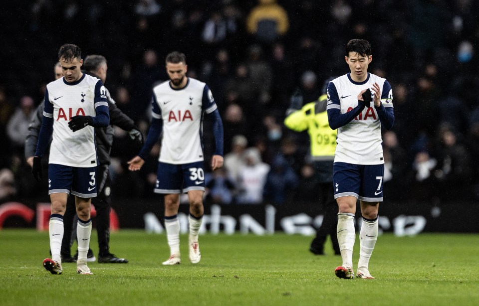Tottenham Hotspur players applauding fans after a match.