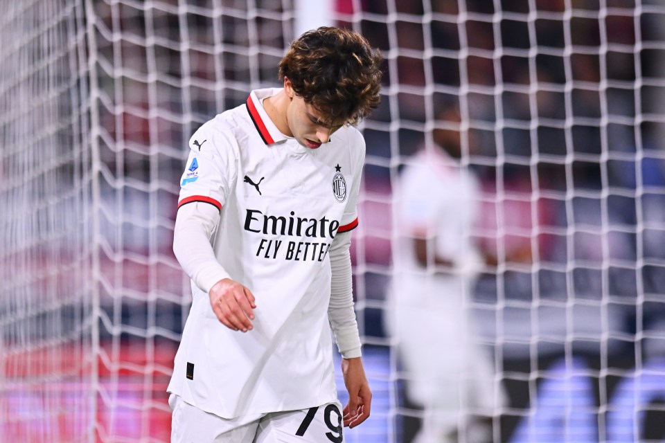 Joao Felix of AC Milan looking dejected during a Serie A match.