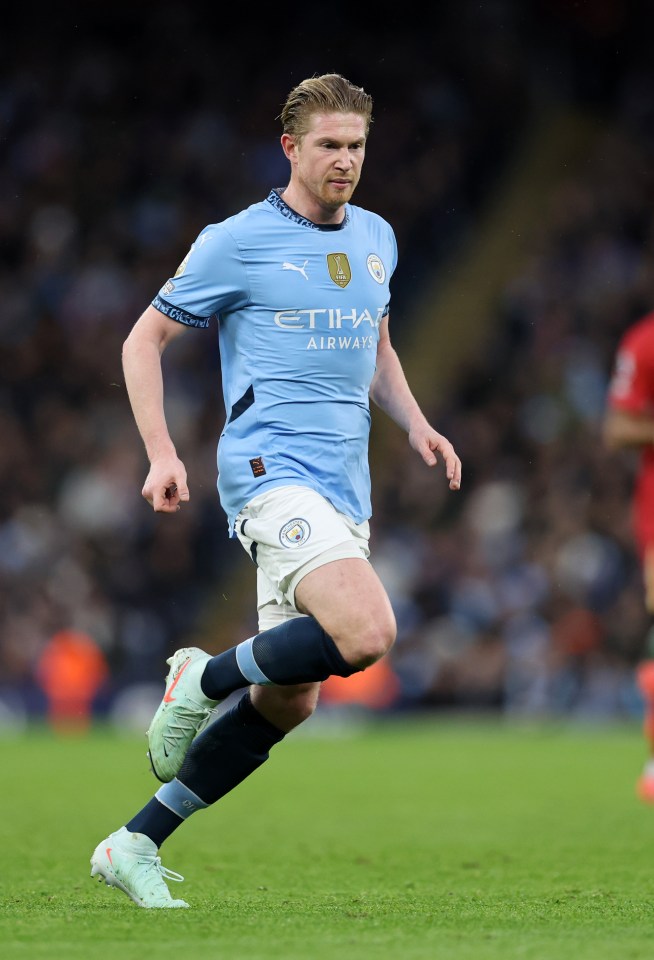 Kevin De Bruyne of Manchester City playing soccer.