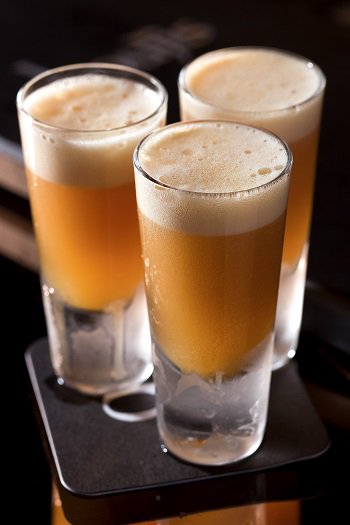 Three glasses of Crack Baby cocktails.