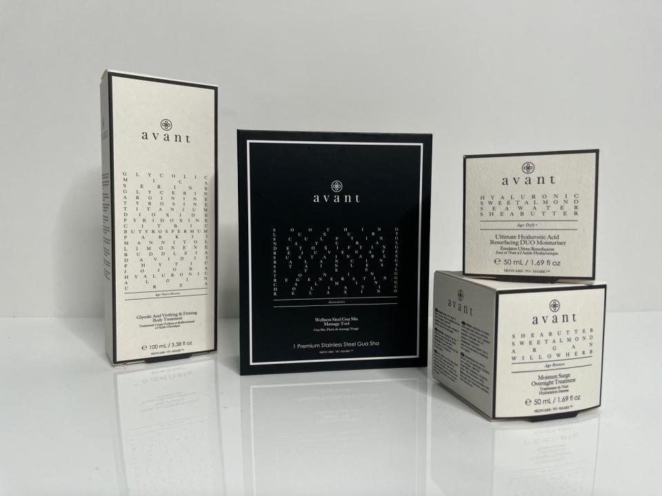 Avant skincare products.
