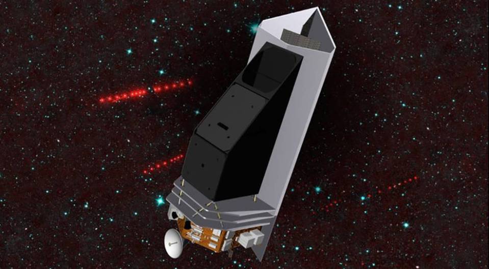Illustration of the NASA NEO Surveyor spacecraft.