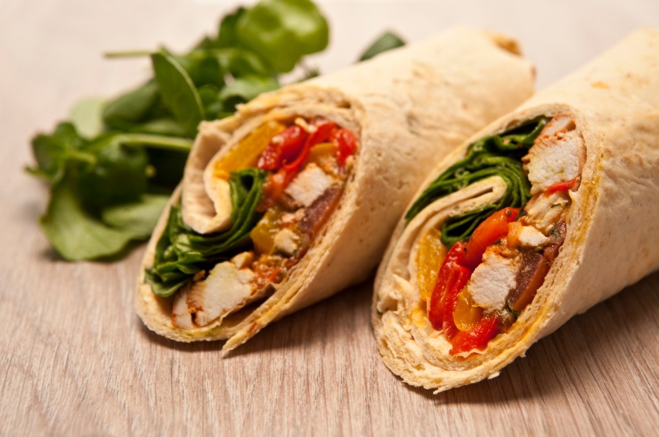Chicken salad wrap sandwich.