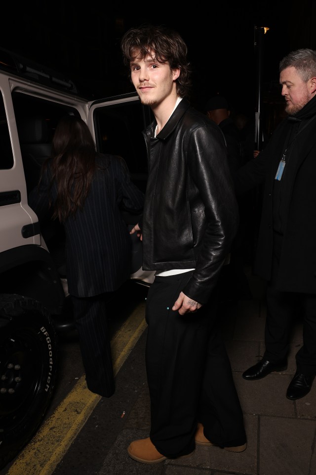 Cruz Beckham arriving at the Warner Music Brit Awards after-party.