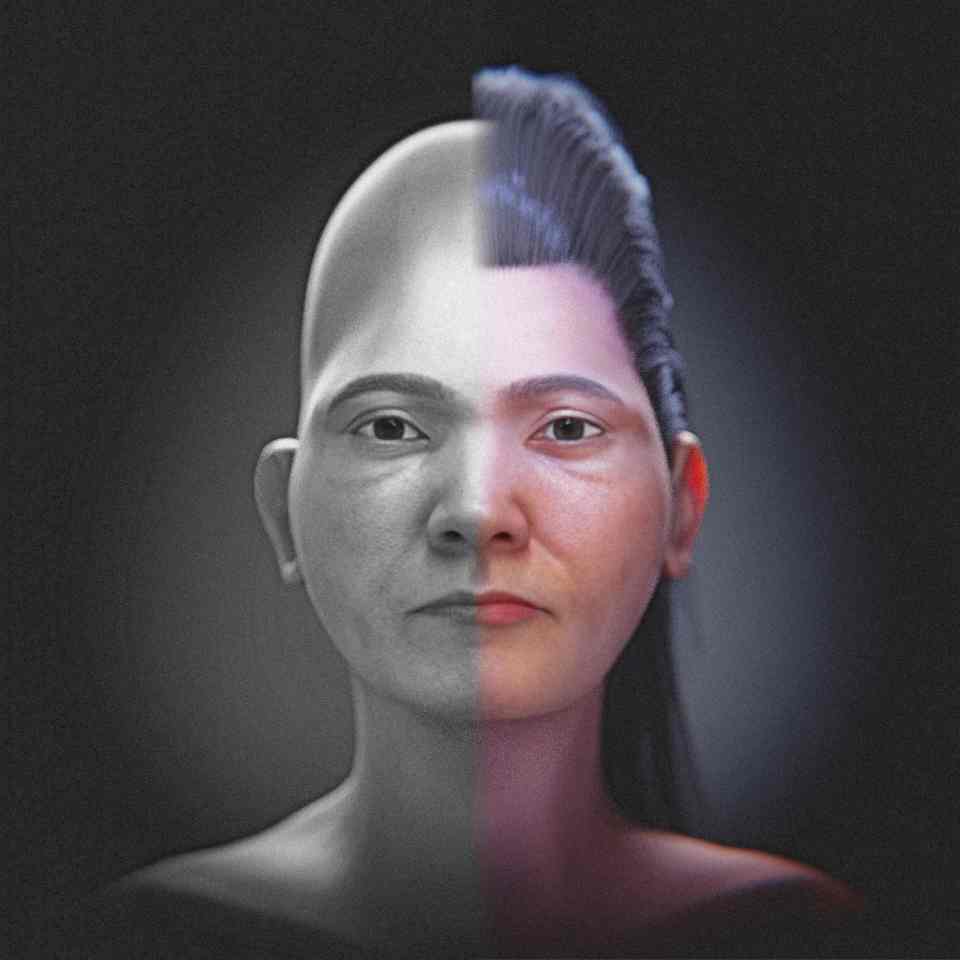 Reconstruction of a face from an ancient skull.