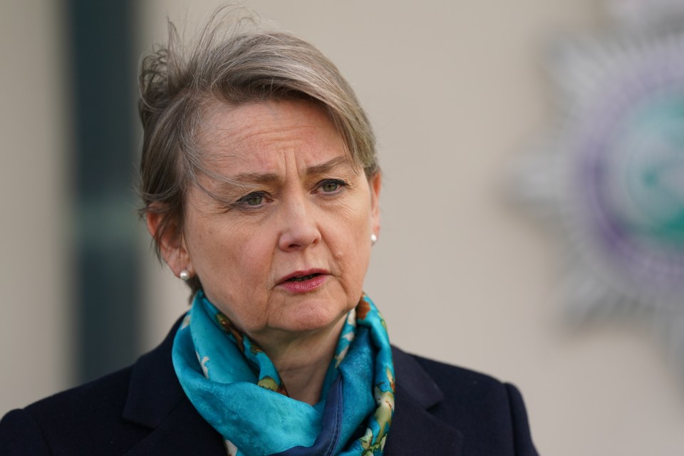 Home Secretary Yvette Cooper speaking to the media.