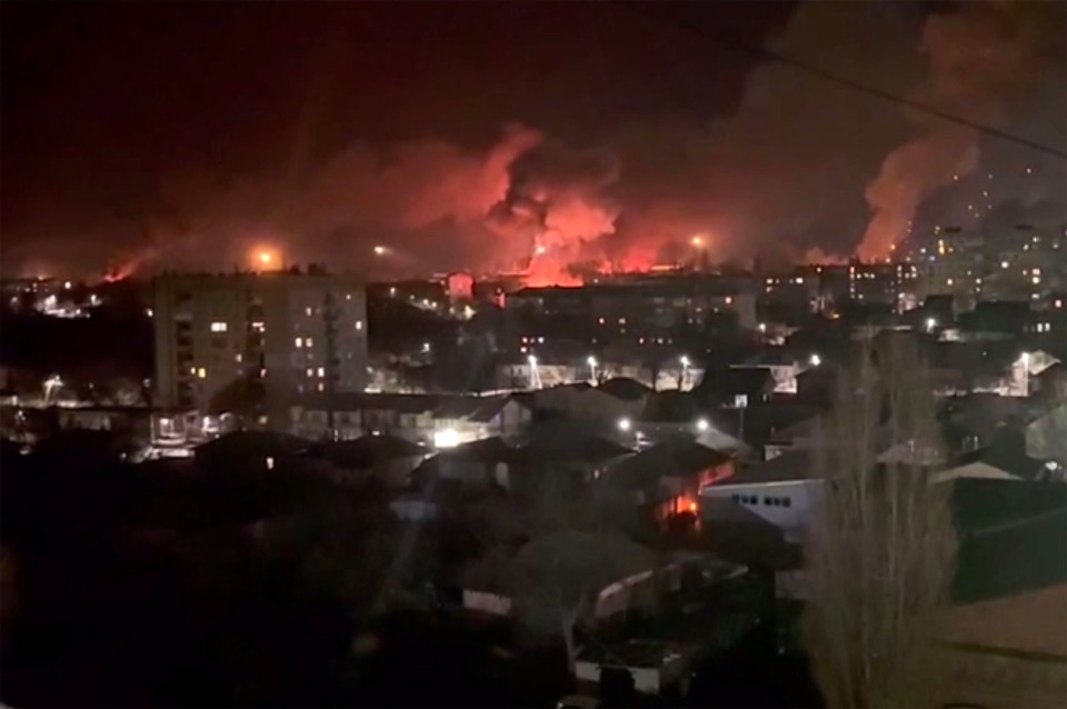 More than 30 explosions struck Kropyvnytskyi, central Ukraine, targeting rail and industrial sites as well as residential areas, leaving eight people, including a child, injured
