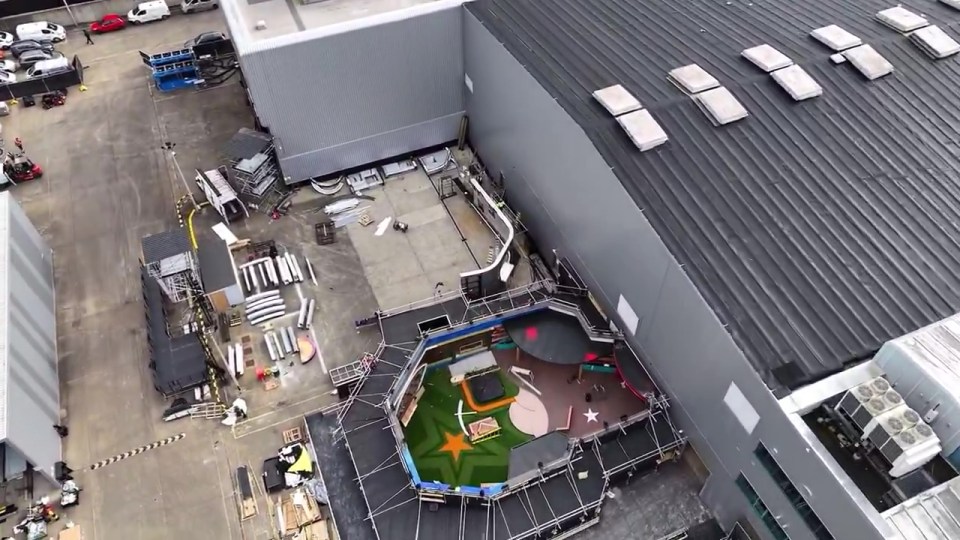 Aerial view of the Big Brother house under construction.