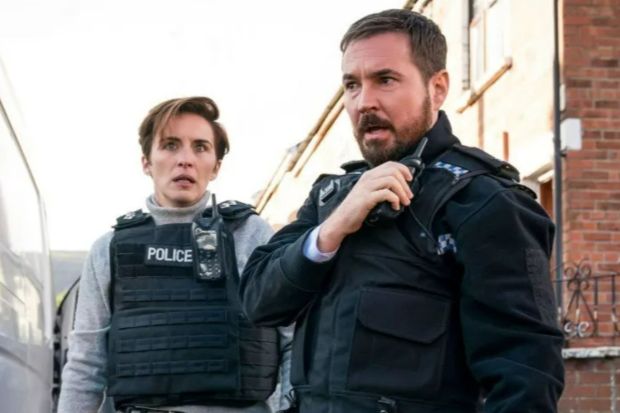 An image collage containing 1 images, Image 1 shows Kate Fleming and Steve Arnott in Line of Duty