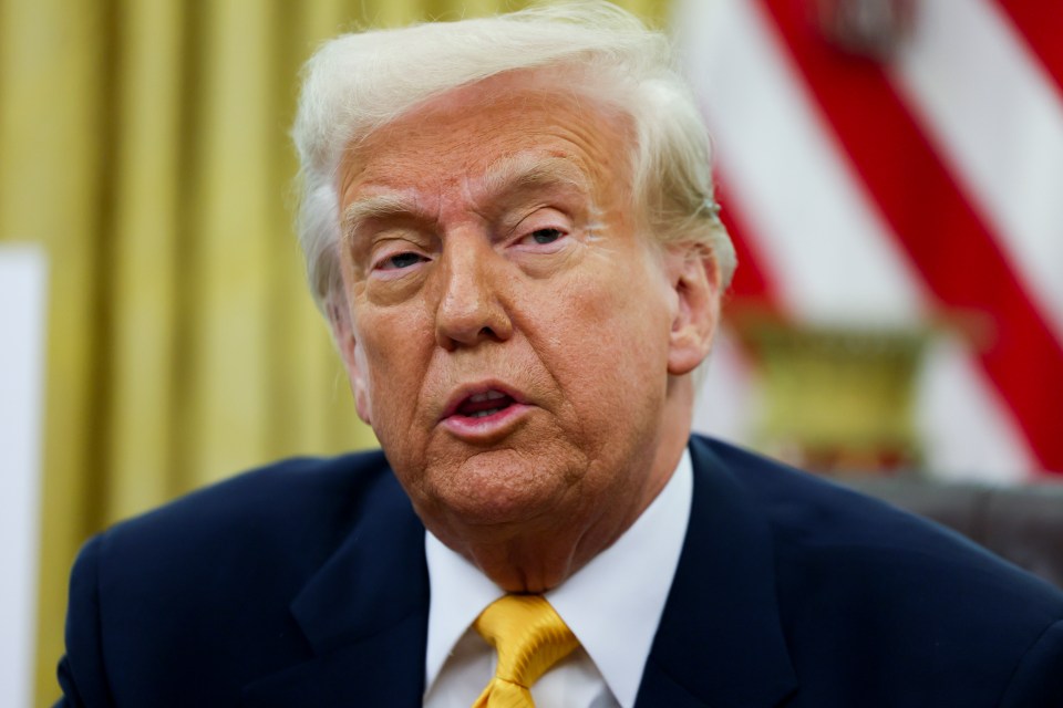President Donald Trump speaking in the Oval Office.
