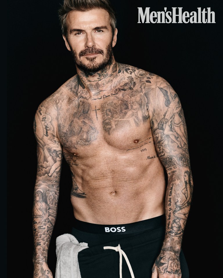 David Beckham on the cover of Men's Health magazine.