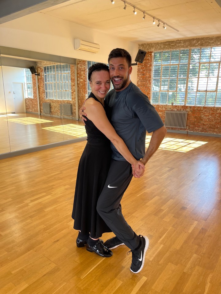Amanda Abbington and Giovanni Pernice rehearsing for Strictly Come Dancing.
