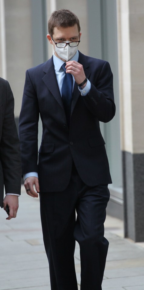 Viscount Savernake leaving the High Court.