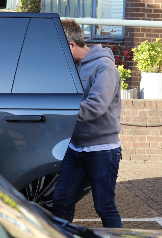 Noel Gallagher leaving a music studio in London.