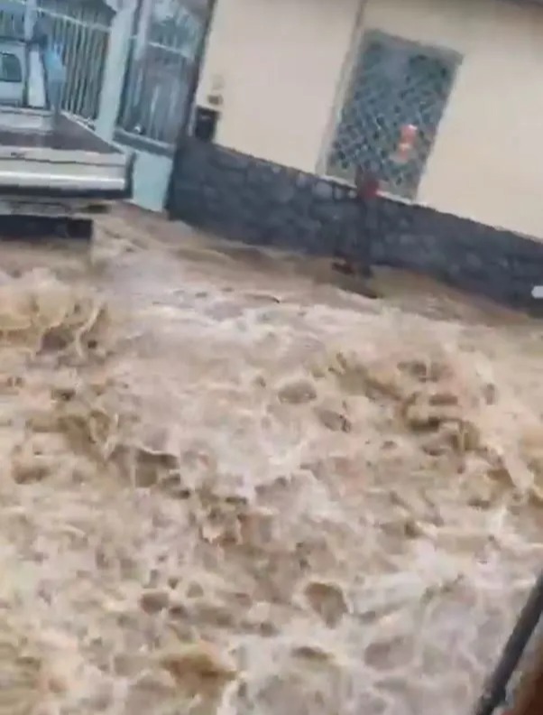 Flooded street in Italy.