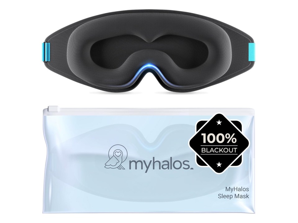 MyHalos sleep mask in its packaging.