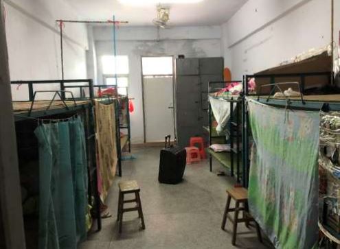 Interior of a Chinese factory dormitory.