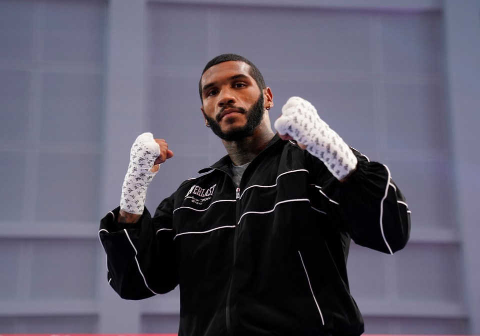 Conor Benn at a media workout.