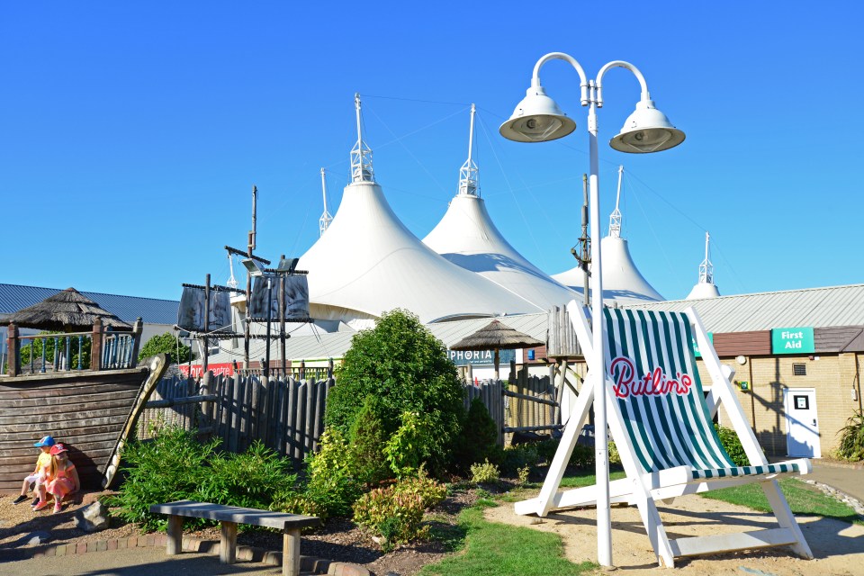 Giant deck chair at Butlins Resort.