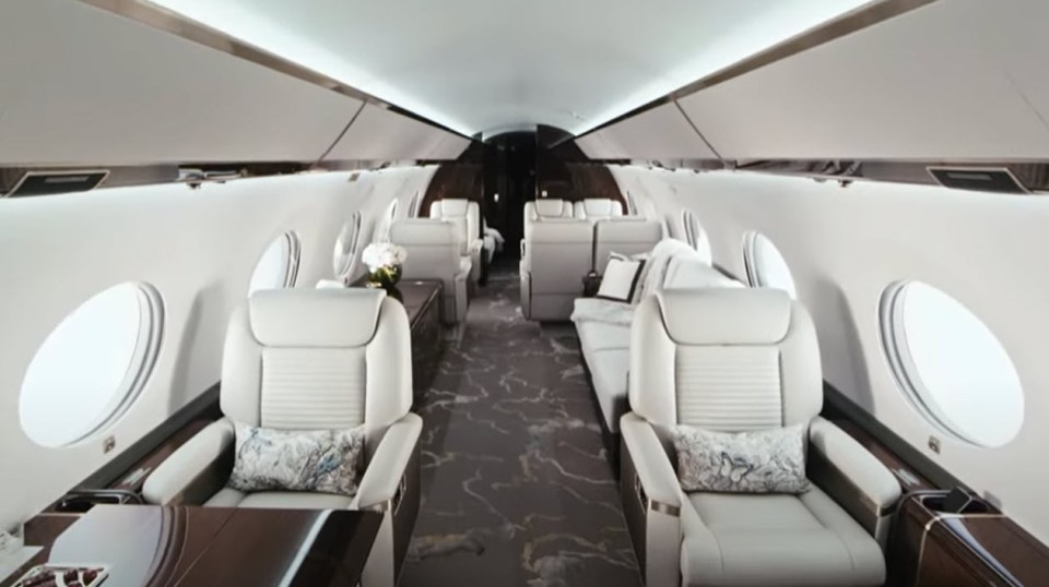 Interior of Elon Musk's $70 million private jet.