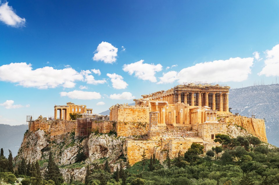 The Acropolis of Athens, Greece, viewed from Pnyka hill.