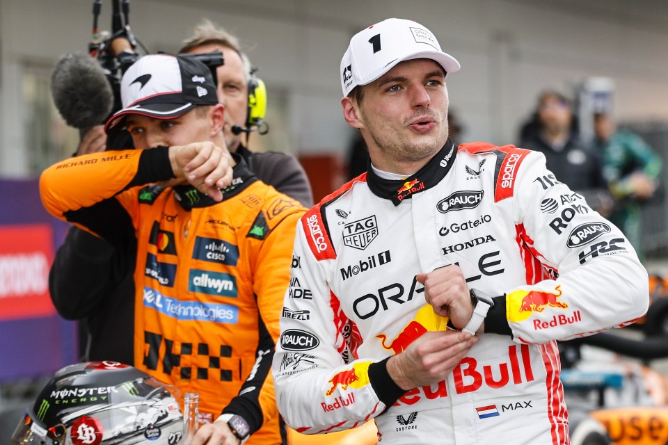 Max Verstappen (Netherlands) and Lando Norris (Britain) at the 2025 Formula 1 Japanese Grand Prix.